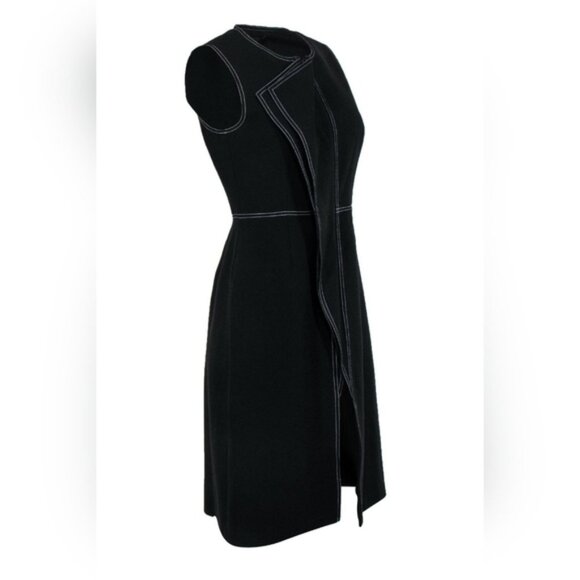 BCBG MaxAzria Black Longline Zip-Up Draped Vest - Picture 2 of 4